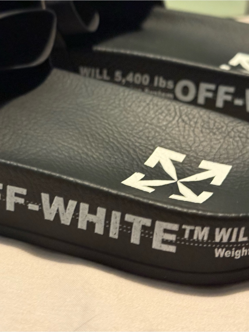 NIB Off-White Black and White Industrial Strap Slide Sandals - Picture 6 of 12